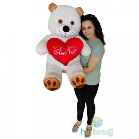 Urso de Pelúcia Gigante 1 Metro com almofada de coração Amo Você - HAS Brasil é boa?