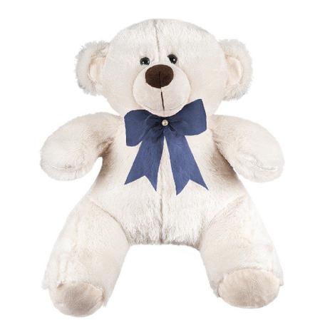 Urso Palha Pelúcia Importada Médio Palha Laço Marinho Pérola - W.u. pelúcias Menor preço em Urso Palha Pelúcia Importada Médio Palha Laço Marinho Pérola - W.u. pelúcias