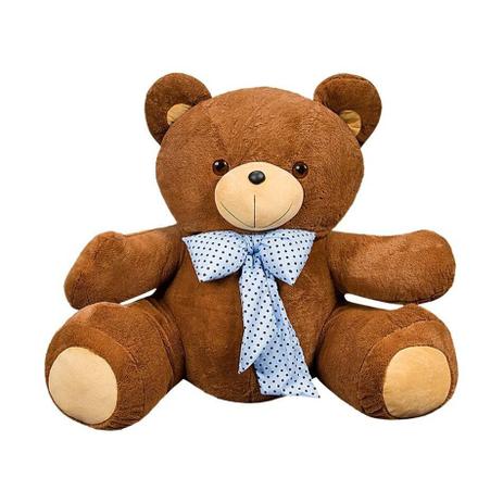Urso Pelúcia Importada Gigante Marrom Laço Azul Bebê - W.u. pelúcias Menor preço em Urso Pelúcia Importada Gigante Marrom Laço Azul Bebê - W.u. pelúcias