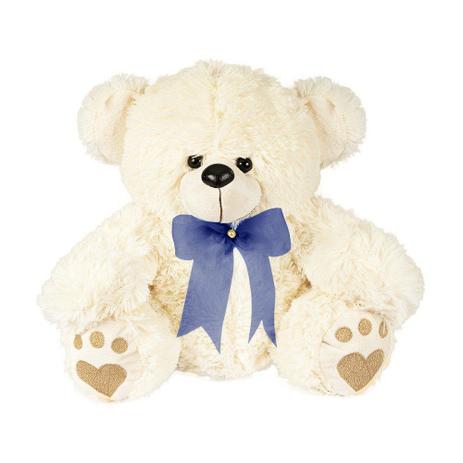 Urso Pelúcia Importada Médio Palha Laço Marinho - W.u. pelúcias Menor preço em Urso Pelúcia Importada Médio Palha Laço Marinho - W.u. pelúcias