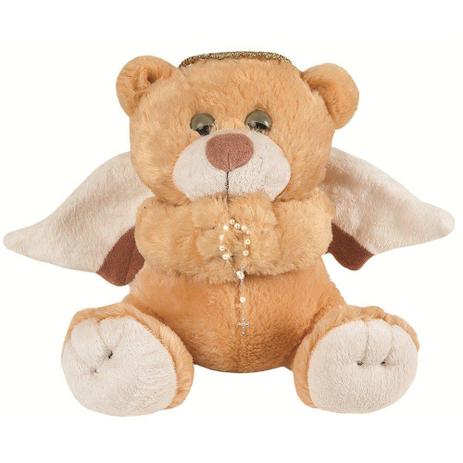 Urso Pelúcia Pequeno Anjo Oração Asas Bege e Palha com Terço - Mury baby Menor preço em Urso Pelúcia Pequeno Anjo Oração Asas Bege e Palha com Terço - Mury baby