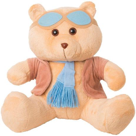 Urso Soft Gigante Aviador Casaco Plush Cachecol e Óculos Azul - Mury baby Menor preço em Urso Soft Gigante Aviador Casaco Plush Cachecol e Óculos Azul - Mury baby