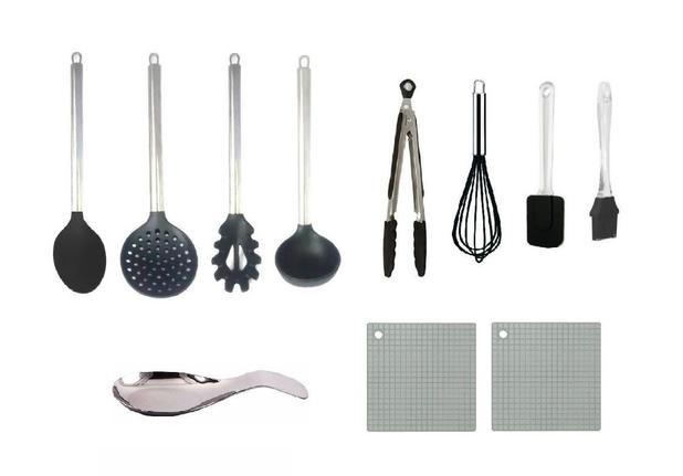 Utensílios De Cozinha Colheres De Silicone 11 Pç + Descansos - Clink Menor preço em Utensílios De Cozinha Colheres De Silicone 11 Pç + Descansos - Clink