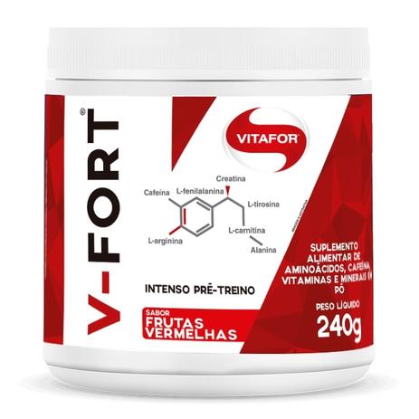 V-Fort Pré treino 240gr - Vitafor Menor preço em V-Fort Pré treino 240gr - Vitafor