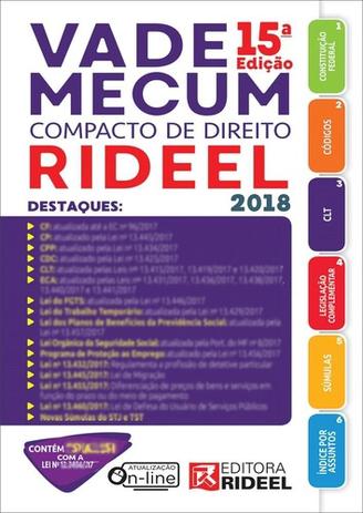 Vade mecum compacto de direito rideel 2018 - Rideel editora Menor preço em Vade mecum compacto de direito rideel 2018 - Rideel editora