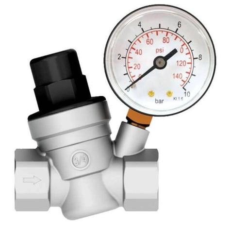Válvula Redutora Reguladora De Pressão 3/4” DN20 Com Manômetro Integrado - Censi Menor preço em Válvula Redutora Reguladora De Pressão 3/4” DN20 Com Manômetro Integrado - Censi