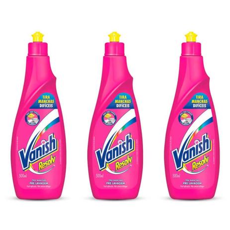 Vanish Pink Tira Manchas 500ml (Kit C/03) Menor preço em Vanish Pink Tira Manchas 500ml (Kit C/03)