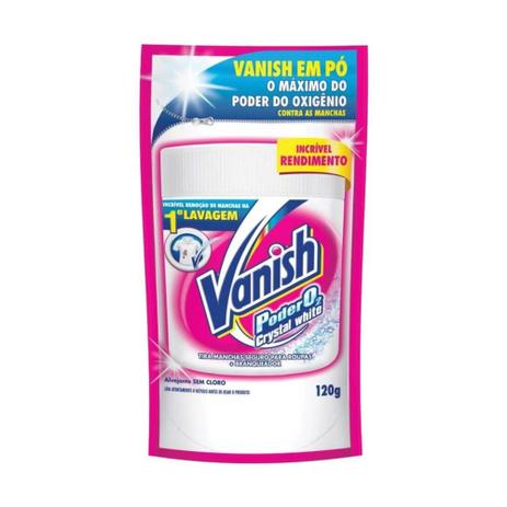 Vanish Poder O2 White Alvejante Em Pó Refil 120g Menor preço em Vanish Poder O2 White Alvejante Em Pó Refil 120g