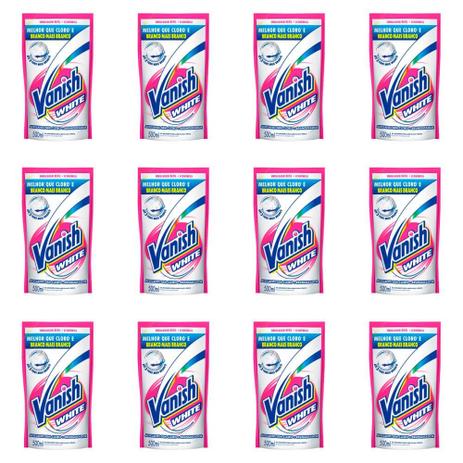 Vanish White Alvejante Líquido Refil 500ml (Kit C/12) Menor preço em Vanish White Alvejante Líquido Refil 500ml (Kit C/12)