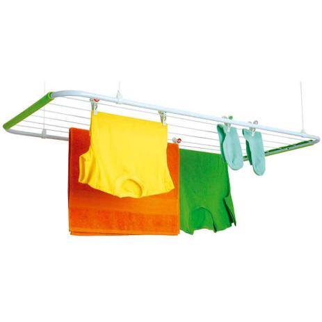 Varal para teto Mônaco de aço 100x56cm branco Secalux Menor preço em Varal para teto Mônaco de aço 100x56cm branco Secalux