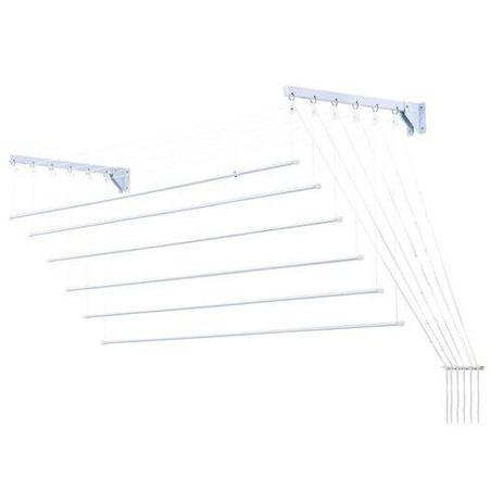 Menor preço em Varal prático teto ou parede 140x56cm de aço branco Secalux