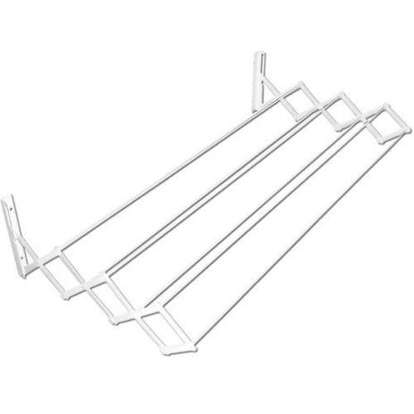 Varal Sanfonado 80 Cm Plastificado De Parede Retrátil Varex - Met. Mor Menor preço em Varal Sanfonado 80 Cm Plastificado De Parede Retrátil Varex - Met. Mor