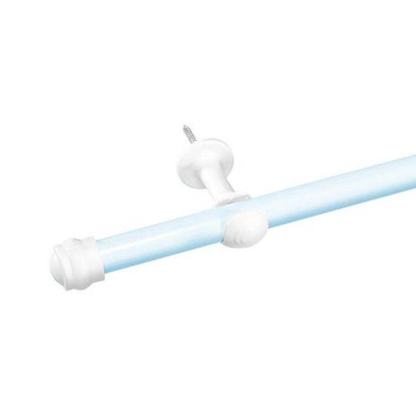 Menor preço em Varão Simples 2,00 Metros Azul Ferro Revestido 28 mm para Cortina com Ponteira e Suporte - Zilu enxovais