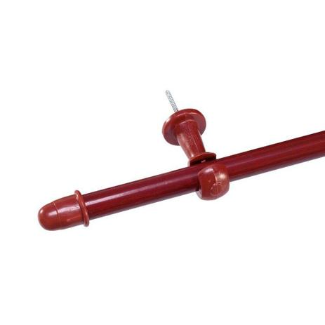 Menor preço em Varão Simples 2,00 Metros Mogno Ferro Revestido 28 mm para Cortina com Ponteira e Suporte - Zilu enxovais