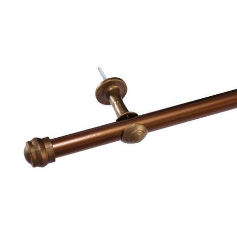 Menor preço em Varão Simples 2,00 Metros Ouro Velho Ferro Revestido 28 mm para Cortina com Ponteira e Suporte - Zilu enxovais