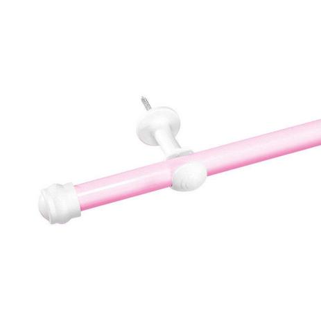 Menor preço em Varão Simples 2,00 Metros Rosa Ferro Revestido 19 mm para Cortina com Ponteira e Suporte - Zilu enxovais