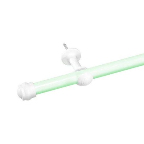 Menor preço em Varão Simples 2,00 Metros Verde Ferro Revestido 19 mm para Cortina com Ponteira e Suporte - Zilu enxovais