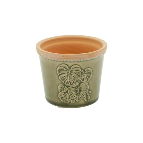 Vaso Cachepô De Cerâmica Embosed Costela De Adão Verde - Urban Menor preço em Vaso Cachepô De Cerâmica Embosed Costela De Adão Verde - Urban