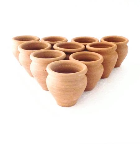 Vaso de Barro Pequeno kit com 10 Un - Sisiarte Menor preço em Vaso de Barro Pequeno kit com 10 Un - Sisiarte