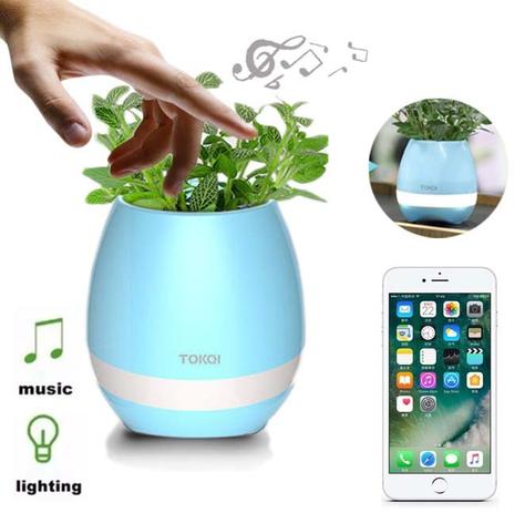 Vaso de Planta Musical Com Sensor Toque Caixa Som Bluetooth e Led Decorativo Recarregavel Azul (bsl-iyh-1) - Braslu Menor preço em Vaso de Planta Musical Com Sensor Toque Caixa Som Bluetooth e Led Decorativo Recarregavel Azul (bsl-iyh-1) - Braslu