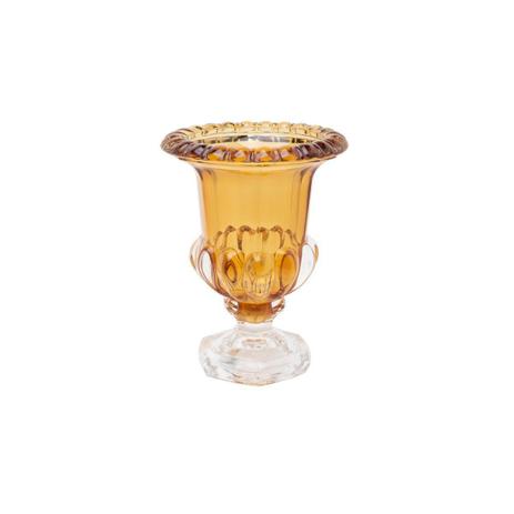 Vaso decorativo 15 cm de cristal com pé Sussex Ambar Wolff - 26460 Menor preço em Vaso decorativo 15 cm de cristal com pé Sussex Ambar Wolff - 26460