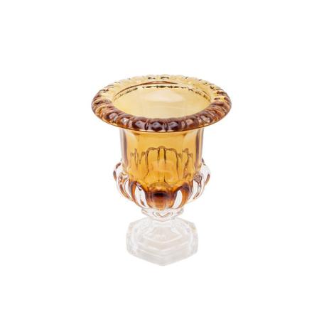 Vaso decorativo 25,5 cm de cristal âmbar com pé Sussex Wolff - 26458 Menor preço em Vaso decorativo 25,5 cm de cristal âmbar com pé Sussex Wolff - 26458