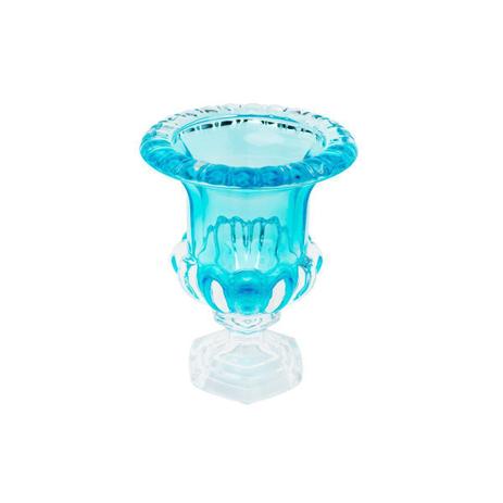 Vaso decorativo 25,5 cm de cristal turquesa com pé Sussex Wolff - 26459 Menor preço em Vaso decorativo 25,5 cm de cristal turquesa com pé Sussex Wolff - 26459