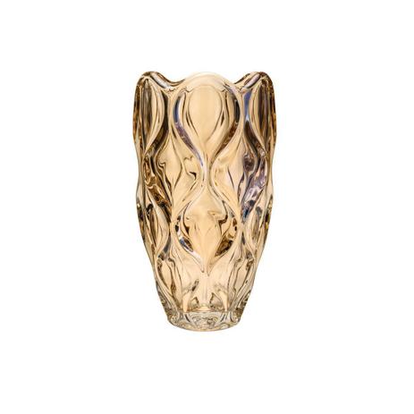 Vaso decorativo 30 cm de cristal âmbar Safir Wolff - 26049 Menor preço em Vaso decorativo 30 cm de cristal âmbar Safir Wolff - 26049