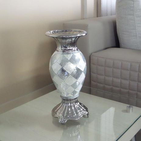 Vaso Decorativo com Detalhes em Espelhos e Madrepérola Mod.860 - Tok import Menor preço em Vaso Decorativo com Detalhes em Espelhos e Madrepérola Mod.860 - Tok import