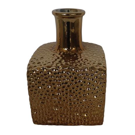 Vaso decorativo de ceramica dourado10cm x 10cm x 15,5cm - Btc decor Menor preço em Vaso decorativo de ceramica dourado10cm x 10cm x 15,5cm - Btc decor