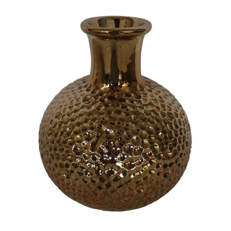 Vaso decorativo de ceramica dourado13cm x 13cm x 15cm - Btc decor Menor preço em Vaso decorativo de ceramica dourado13cm x 13cm x 15cm - Btc decor