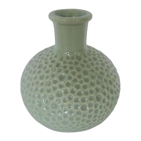 Vaso decorativo de ceramica verde10cm x 10cm x 11cm - Btc decor Menor preço em Vaso decorativo de ceramica verde10cm x 10cm x 11cm - Btc decor