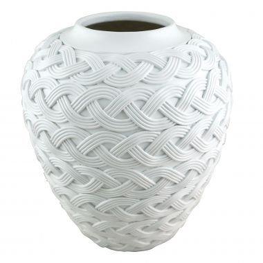 Vaso decorativo de resina branco26,5cm x 26,5cm x 30cm - Btc decor Menor preço em Vaso decorativo de resina branco26,5cm x 26,5cm x 30cm - Btc decor