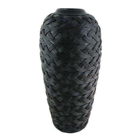Vaso decorativo de resina preto21,5cm x 21,5cm x 44,5cm - Btc decor Menor preço em Vaso decorativo de resina preto21,5cm x 21,5cm x 44,5cm - Btc decor