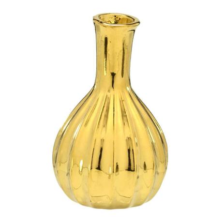 Vaso Decorativo Dourado de Mesa 15x10x10 - Mabruk Menor preço em Vaso Decorativo Dourado de Mesa 15x10x10 - Mabruk