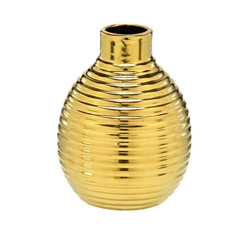 Vaso Decorativo Dourado de Mesa Pequeno - Mabruk Menor preço em Vaso Decorativo Dourado de Mesa Pequeno - Mabruk