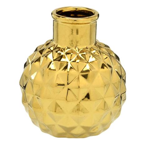 Vaso Decorativo Dourado em Cerâmica de Mesa 12x11x11 - Mabruk Menor preço em Vaso Decorativo Dourado em Cerâmica de Mesa 12x11x11 - Mabruk