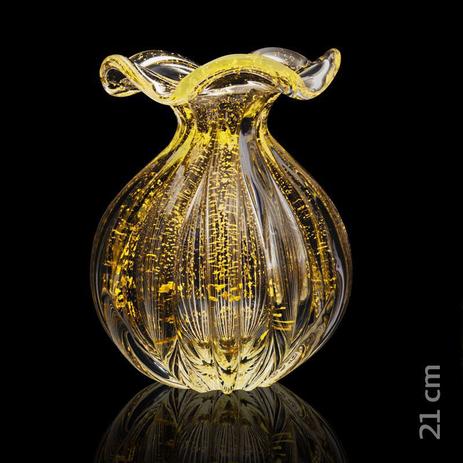 Vaso Em Cristal Murano Com Ouro 24 K São Marcos Menor preço em Vaso Em Cristal Murano Com Ouro 24 K São Marcos