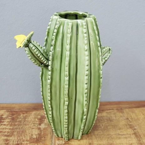 Vaso Hedge Cactus em Cerâmica - 25x12 cm - Cor Verde - 40396 - 677 Menor preço em Vaso Hedge Cactus em Cerâmica - 25x12 cm - Cor Verde - 40396 - 677
