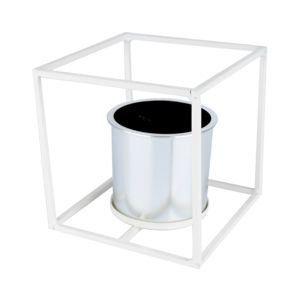 Vaso metal/plastico geo forms quadrado prata 17 x 17 x 17,4 cm - Urban Menor preço em Vaso metal/plastico geo forms quadrado prata 17 x 17 x 17,4 cm - Urban