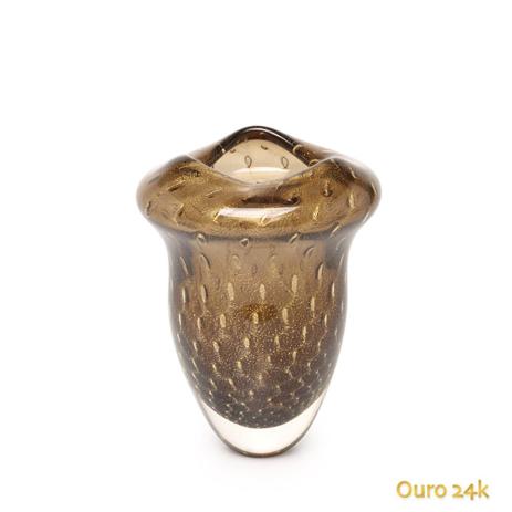 Menor preço em Vaso Oceano Mini 2 Tela Fumê com Ouro - Cristais cadoro