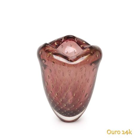 Menor preço em Vaso Oceano Mini 2 Tela Roxo com Ouro - Cristais Cadoro