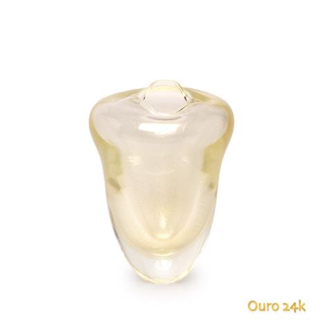 Menor preço em Vaso Oceano Mini 2 Transparente com Ouro - Cristais cadoro