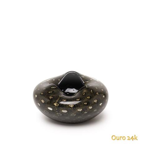 Menor preço em Vaso Oceano Mini 3 Tela Preto com Ouro - Cristais cadoro