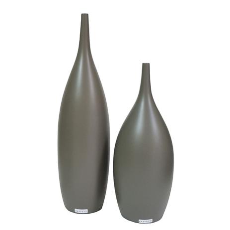 Vasos Decorativos Cinza Chumbo Fosco Cerâmica Mazzotti Tipo Garrafa 49 2 Peças Menor preço em Vasos Decorativos Cinza Chumbo Fosco Cerâmica Mazzotti Tipo Garrafa 49 2 Peças