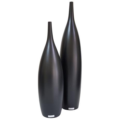 Vasos Decorativos Preto Fosco Cerâmica Mazzotti Tipo Garrafa 48 2 Peças Menor preço em Vasos Decorativos Preto Fosco Cerâmica Mazzotti Tipo Garrafa 48 2 Peças