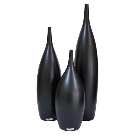 Vasos Decorativos Preto Fosco Cerâmica Mazzotti Tipo Garrafa 48 3 Peças Menor preço em Vasos Decorativos Preto Fosco Cerâmica Mazzotti Tipo Garrafa 48 3 Peças