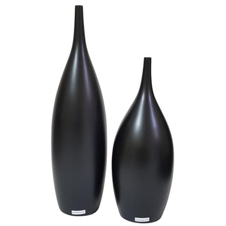 Vasos Decorativos Preto Fosco Cerâmica Mazzotti Tipo Garrafa 49 2 Peças Menor preço em Vasos Decorativos Preto Fosco Cerâmica Mazzotti Tipo Garrafa 49 2 Peças