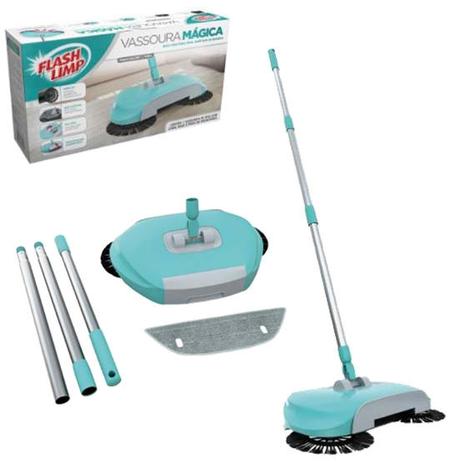 VASSOURA MAGICA LIMPA 360º COM CERDAS GIRATORIA E BASE FLEXIVEL NA CAIXA - Flash limp Menor preço em VASSOURA MAGICA LIMPA 360º COM CERDAS GIRATORIA E BASE FLEXIVEL NA CAIXA - Flash limp