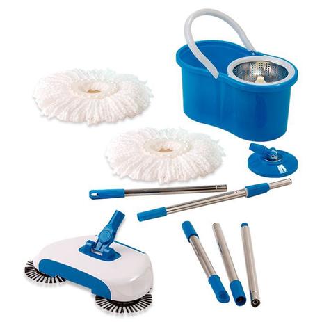 Vassoura Mágica, Spin Mop Cesto Inox Com 2 Refis - Vendasshop utensilios de limpeza Menor preço em Vassoura Mágica, Spin Mop Cesto Inox Com 2 Refis - Vendasshop utensilios de limpeza
